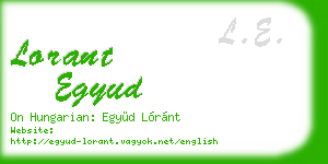 lorant egyud business card