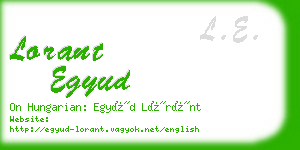 lorant egyud business card